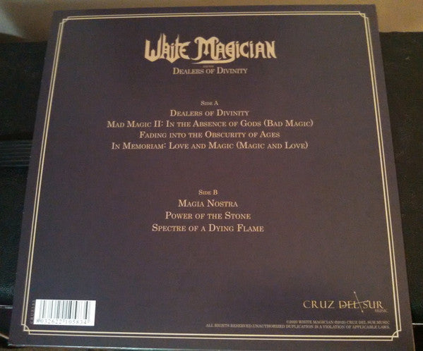 Image of Back Cover of 4824195E: LP - WHITE MAGICIAN, Dealers Of Divinity (Cruz Del Sur Music ; CRUZ 583, USA & Europe 2020, Insert)   VG+/VG