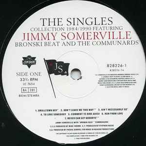 Image of Label Cover of LP - VG/VG - JIMMY SOMERVILLE FEATURING BRONSKI BEAT AND THE COMMUNARDS, The Singles Collection 1984/1990 (London Records, Flag On Labels; 828226-1, Europe 1990, Inner), ,  - 2626276E