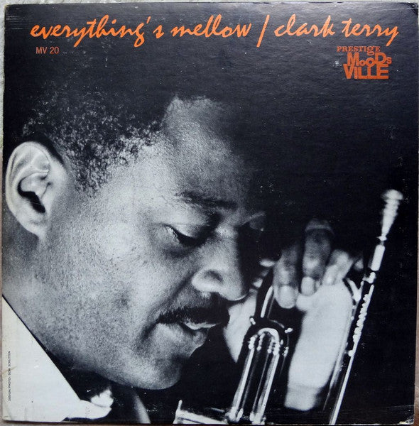 Image of Front Cover of 4844439S: LP - CLARK TERRY, Everything's Mellow (Prestige; MV 20, US 1960s Reissue, Pasteback Sleeve) Sleeve split at top edge, price sticker tear, edge wear. Disc would be strong VG+ if not for one audible mark.   G+/VG