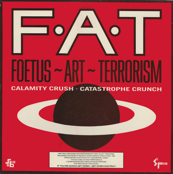 Image of Back Cover of 4844429S: 12" - FOETUS ~ ART ~ TERRORISM, Calamity Crush (Self Immolation / Some Bizzare; WOMB FAT 11.12, UK 1984)   VG+/VG+