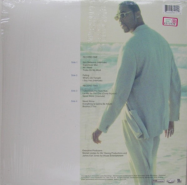 Image of Back Cover of 2xLP - G+/VG - MONTELL JORDAN, More... (Def Jam Music Group Inc.; 314-533 191-1, US 1996, Inners), Sleeve has hype stickered shrink on it, wear at corners and along opening. Inners are very damaged, creased and ripped,  - 2116550C