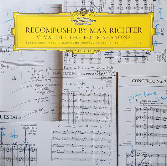 Image of Front Cover of 4824290E: LP - MAX RICHTER / VIVALDI / DANIEL HOPE / KONZERTHAUS KAMMERORCHESTER BERLIN / ANDR  DE RIDDER, Recomposed By Max Richter: Vivaldi - The Four Seasons (Deutsche Grammophon ; 476 5041, Germany 2012, Textured Sleeve, 180 Gram Vinyl)   EX/VG+