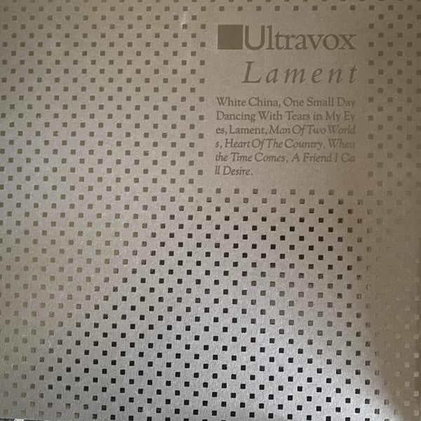 Image of Front Cover of 4824283E: LP - ULTRAVOX, Lament (Chrysalis ; CRV1009, Europe 2017 Reissue, Inner, 180 Gram Vinyl) Opened Instore, Still In Stickered Shrinkwrap  EX/EX