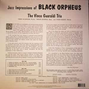 Image of Back Cover of 4824255E: LP - VINCE GUARALDI TRIO, Jazz Impressions Of Black Orpheus (Fantasy; 0888072357822, Europe 2014 Reissue, 180 Gram Vinyl) Sleeve still in cellophane (opened).  EX/EX