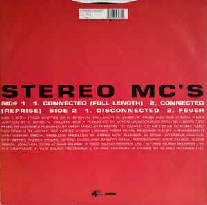 Image of Back Cover of 4824258E: 12" - STEREO MC'S, Connected/ Connected/ (Reprise)/ Disconnected (4th & Broadway; 12 BRW 262, UK 1992) Lightest of marks. Strong VG+.  VG+/VG+