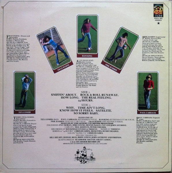 Image of Back Cover of 4814410C: LP - ACE, Five-A-Side (Anchor; ANCL 2001, UK 1974, Insert)   VG+/VG