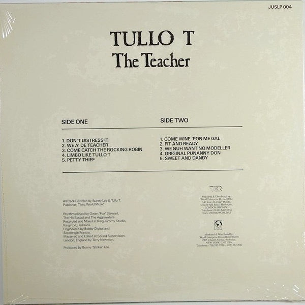 Image of Back Cover of LP - VG/VG - TULLO T, The Teacher (Justice; JUSLP 004, UK 1987), ,  - 3916292C