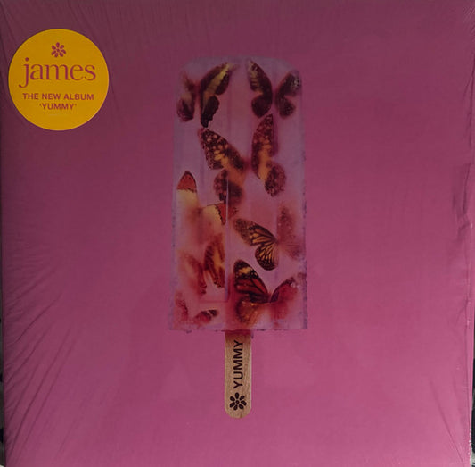 Image of Front Cover of 4844519S: LP - JAMES , Yummy (Virgin Music; NBLM003LPY, Worldwide 2024, Inner, Yummy Coloured Marble Vinyl) Opened from sealed and unplayed. Cover still in shrink with hype sticker.   EX/EX