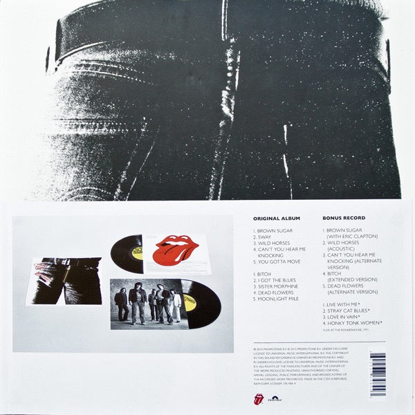 Image of Back Cover of 4734281E: LP - THE ROLLING STONES, Sticky Fingers (Rolling Stones Records; 376 484-4, UK, Europe & US 2015 Reissue, Deluxe Edition, Zipper)   NEW/NEW