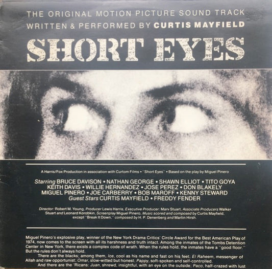 Image of Front Cover of 4644019S: LP - CURTIS MAYFIELD, Short Eyes O.S.T (Curtom; K56430, UK 1977) Edge and ring wear.  VG/VG+