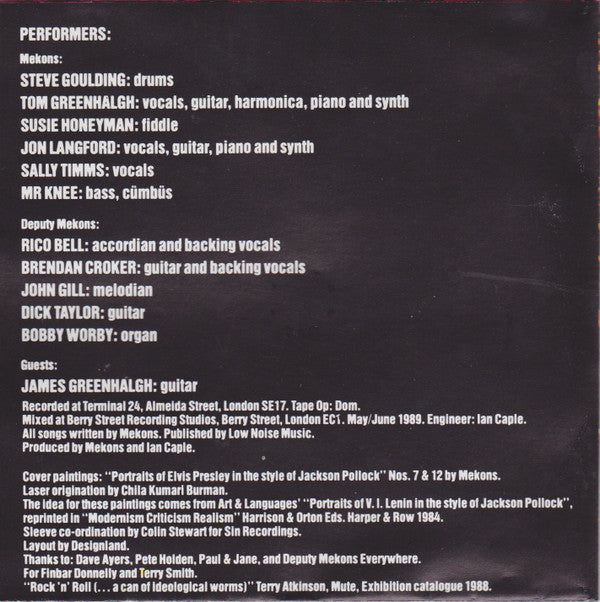 Image of Back Cover of 4834203E: CD - THE MEKONS, The Mekons Rock n' Roll (Blast First ; BFFP 40 CD, UK 1989, Jewel Case, Booklet) light marks on CD  VG+/VG