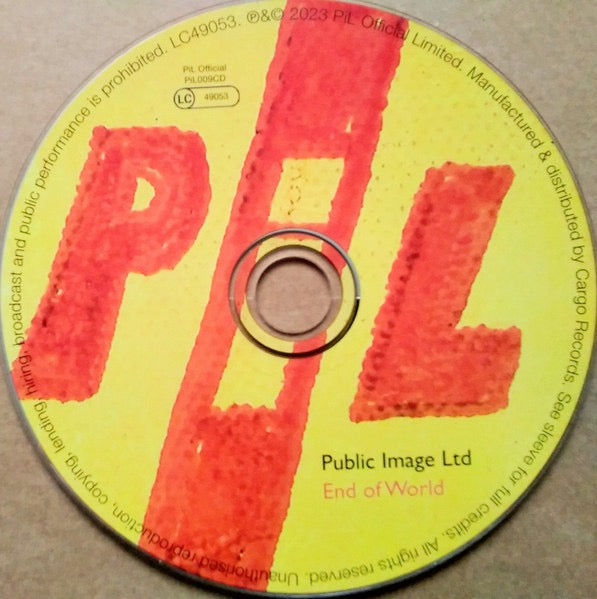 Image of Label Cover of CD - VG+/VG+ - PIL, End Of World (PiL Official; PiL009CD, UK 2023, Folded Sleeve, Booklet), ,  - 2936022E
