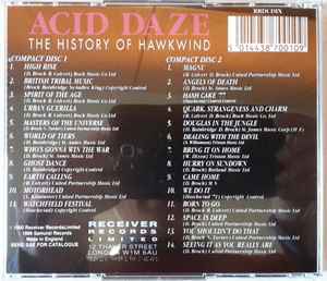 Image of Back Cover of 4834223E: 2xCD - HAWKWIND, Acid Daze The History Of Hawkwind (Receiver Records Limited ; RRDCD 1X, UK 1990, Box Set, Booklet)   VG+/VG+