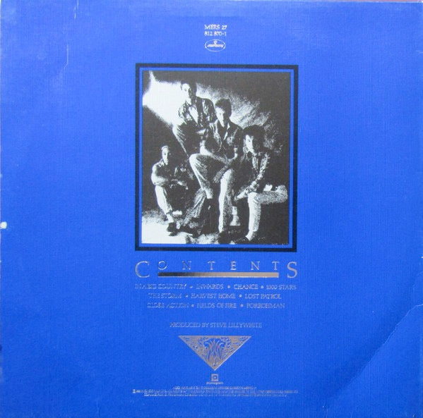 Image of Back Cover of LP - VG+/VG+ - BIG COUNTRY, The Crossing (Mercury; MERS 27, UK 1983, Blue Textured Sleeve, Inner), ,  - 2116190C