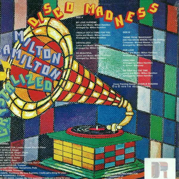 Image of Back Cover of 4924009E: LP - MILTON HAMILTON CRYSTALIZED, Disco Madness (Disko-Mania; DR-118X, US Reissue)   VG+/VG+