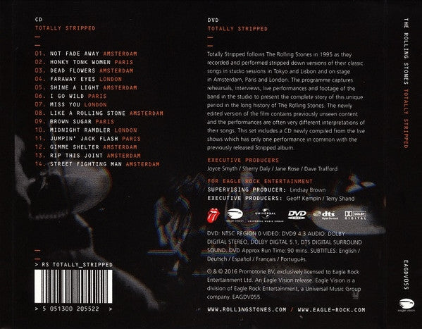 Image of Back Cover of 4934007E: 2xCD - THE ROLLING STONES, Totally Stripped (Eagle Vision ; EAGDV055, US 2016, Double Digipak, Booklet)   VG+/EX