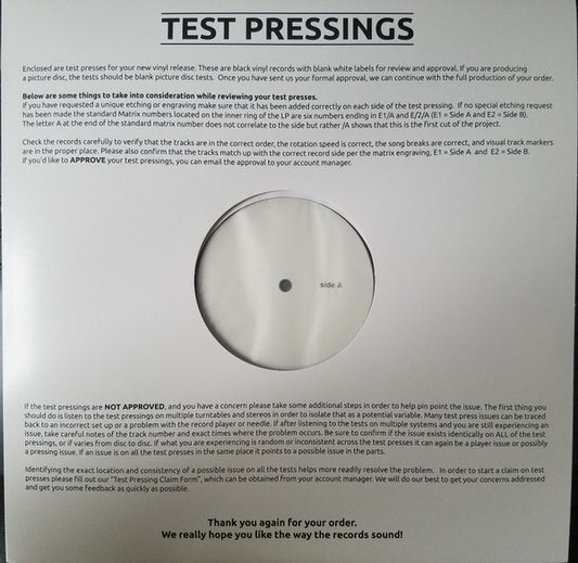 Image of Front Cover of 4944014S: LP - HOWARD JONES, Dream Into Action (Cherry Red; PCRCDBOX66, UK 2018 Reissue, Die Cut Stickered Company Sleeve, 2nd Pressing White Label Test Press for 2018 box set vinyl reisue, in pressing plant test pressing sleeve)   VG+/VG+