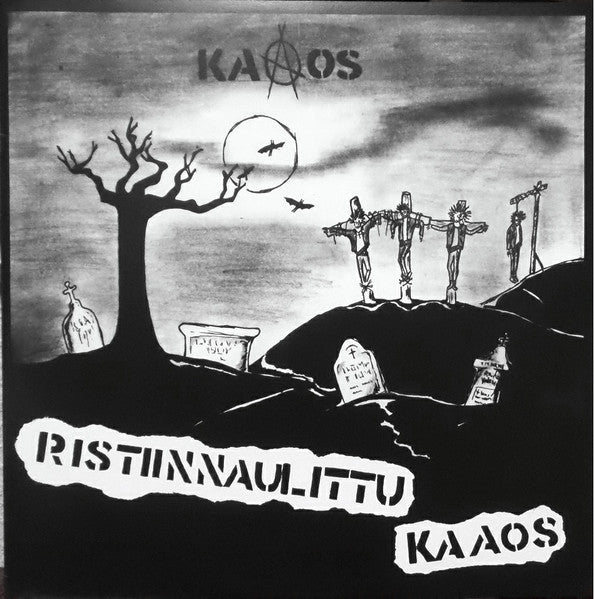 Image of Front Cover of 4924023E: LP - KAAOS, Ristiinnaulittu Kaaos (Havoc Records; HC1217, US Reissue, Fold Out Sleeve, Misprint - reversed labels. No 'Fight' logo.)   VG+/VG+