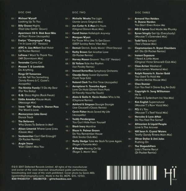 Image of Back Cover of 3xCD - EX/EX - VARIOUS, Glitterbox (A Disco H ) (Defected; DGLIB07CD, UK 2017, Box Set, Booklet), Opened Instore,  - 1856036S