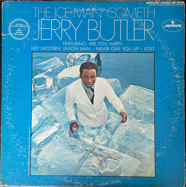 Image of Front Cover of 4924101E: LP - JERRY BUTLER, The Ice Man Cometh (Mercury; SR-61198, US 1968, Pasteback Sleeve, Mercury Manufacturing Press) Still In Shrinkwrap - B side VG, a few light marks. A side G+, several hairline marks.  VG+/G+