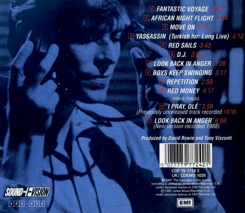 Image of Back Cover of 4914057C: CD - DAVID BOWIE, Lodger (EMI; CDP 79 7724 2, Europe 1991 Reissue, Jewel Case)   VG+/VG+