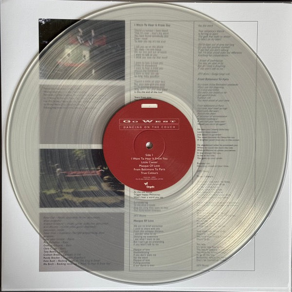 Image of Back Cover of 4914130C: 2xLP - GO WEST, Dancing On The Couch (Chrysalis; CDLX1550, UK 2024 Reissue, 2 Inners, Clear Vinyl) Still In Stickered Shrinkwrap  EX/EX