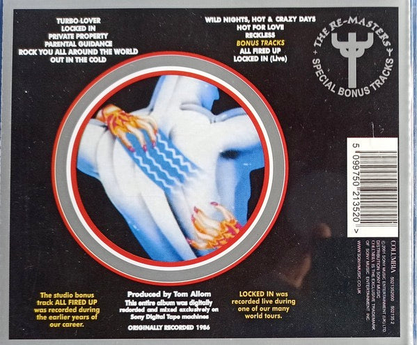 Image of Back Cover of 4914058C: CD - JUDAS PRIEST, Turbo (Columbia; 502135 2,  2001 Reissue, Jewel Case)   VG+/VG+