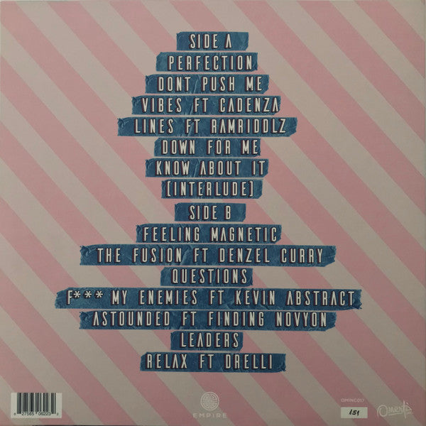 Image of Back Cover of 4944107S: LP - ALLAN KINGDOM, Lines (Omerta Inc; OMINC017, UK 2017, Baby Blue Vinyl) Opened Instore  VG+/VG+