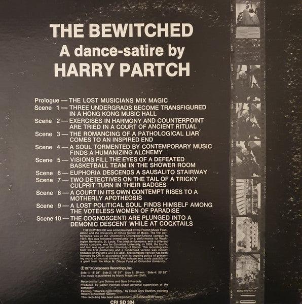 Image of Back Cover of 4944087S: 2xLP - HARRY PARTCH, The Bewitched (A Dance Satire By Harry Partch) (Composers Recordings Inc. ; CRI SD 304, US 1978, Gatefold) Edge and Ring Wear  G+/VG+