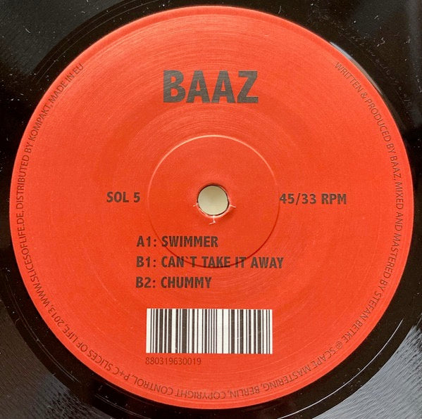 Image of Front Cover of 4914220C: 12" - BAAZ, Swimmer (Slices Of Life ; SOL 5, Germany 2013, Plain Sleeve)   /VG+