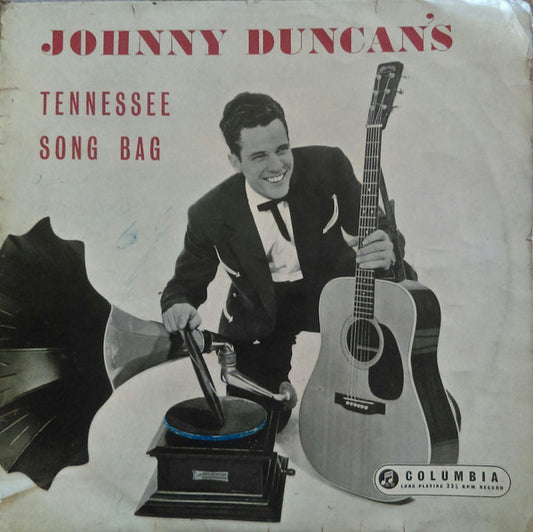 Image of Front Cover of 10" LP - VG+/VG+ - JOHNNY DUNCAN, Johnny Duncan's Tennessee Song Bag (Columbia ; 33S 1122, UK 1957, Laminated Scalloped Flipback Sleeve, Produced By Joe Meek), Strong VG+, Nice Copy,  - 4924261E