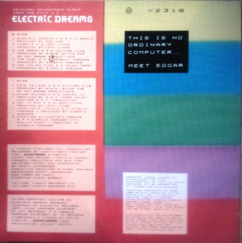 Image of Back Cover of 4914282C: LP - VARIOUS, Electric Dreams (Virgin; V 2318, UK 1984, Printed Plastic Sleeve)   VG+/VG+