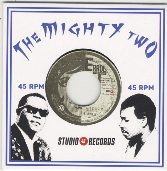 Image of Front Cover of 4954071S: 7" - HORACE ANDY / THE MIGHTY TWO, Slave Driver / Slave Master (Errol T Records; JGM7-013, UK 2024 Reissue, Company Sleeve)   EX/EX
