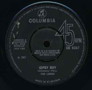 Image of Back Cover of 4914272C: 7" - THE LORDS, Gloryland / Gipsy Boy (Columbia; DB 8367, UK 1967, Company Sleeve)   VG/G+