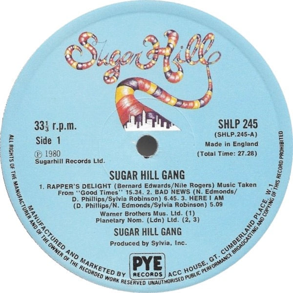 Image of Label Cover of LP - VG/VG - SUGARHILL GANG, Sugarhill Gang (Sugar Hill Records; SHLP 245, UK 1980), ,  - 1526161E