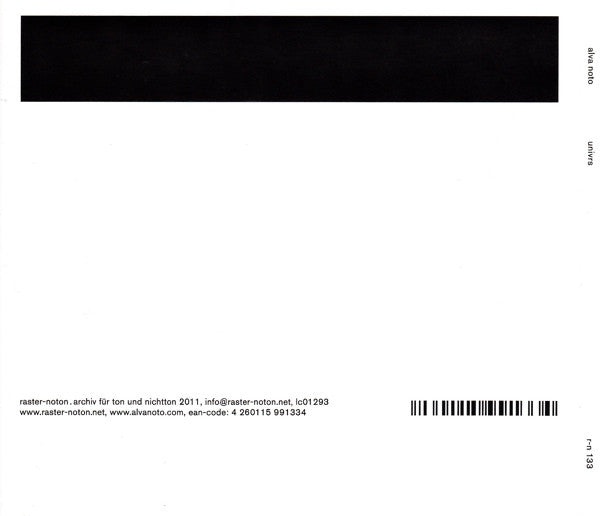 Image of Back Cover of 4854192S: CD - ALVA NOTO, Univrs (Raster-Noton; r-n 133, Germany 2011)   VG+/VG+