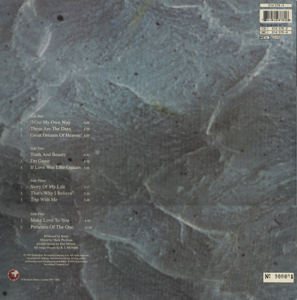 Image of Back Cover of 4924304E: 2xLP - IAN MCNABB, Truth And Beauty (This Way Up; 514 378-1, UK & Europe 1993, 2 Inners, Numbered Limited Edition, Ex Icicle Works) No 0010143  VG+/VG+