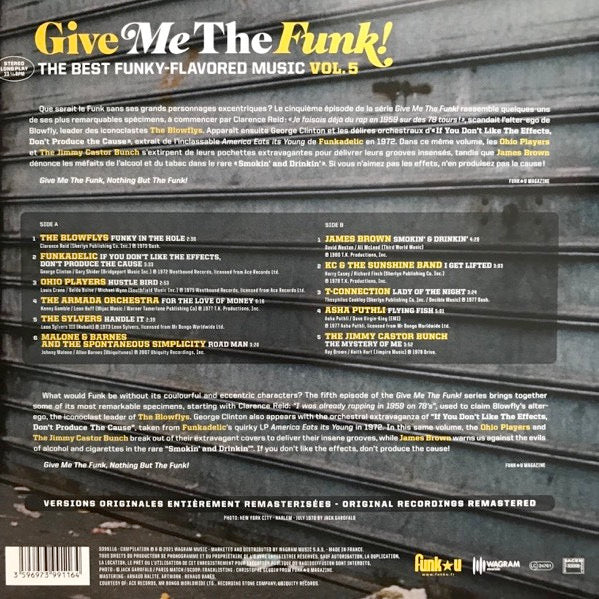 Image of Back Cover of 4954157S: LP - VARIOUS, Give Me The Funk! The Best Funky-Flavored Music Vol.5 (Wagram Music; 3399116, 	France 2021)   NEW/NEW