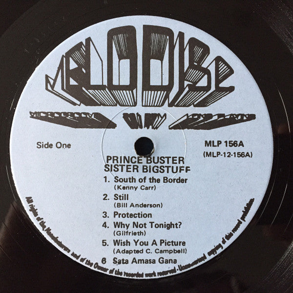 Image of Label Cover of LP - VG+/VG+ - PRINCE BUSTER, Sister Big Stuff (Melodisc; MLP 12-156, UK 1972, Laminated Front Sleeve), Top copy.,  - 1216329C