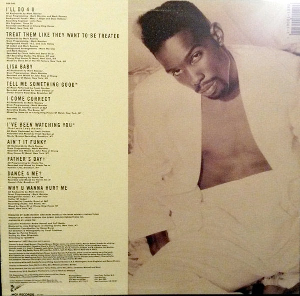 Image of Back Cover of 4914420C: LP - FATHER MC, Father's Day (Uptown Records; MCA-10061, US 1990) Shrink-wrap taped onto sleeve at edges; some dirt and discolouration under plastic. Hype sticker  VG/VG+