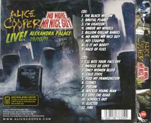 Image of Back Cover of 4934168E: 3xCD - ALICE COOPER, No More Mr. Nice Guy Live! (Alexandra Palace - 29/10/11) (Concert Live; CLCD398, UK 2011, Triple Digipak)   VG+/VG+