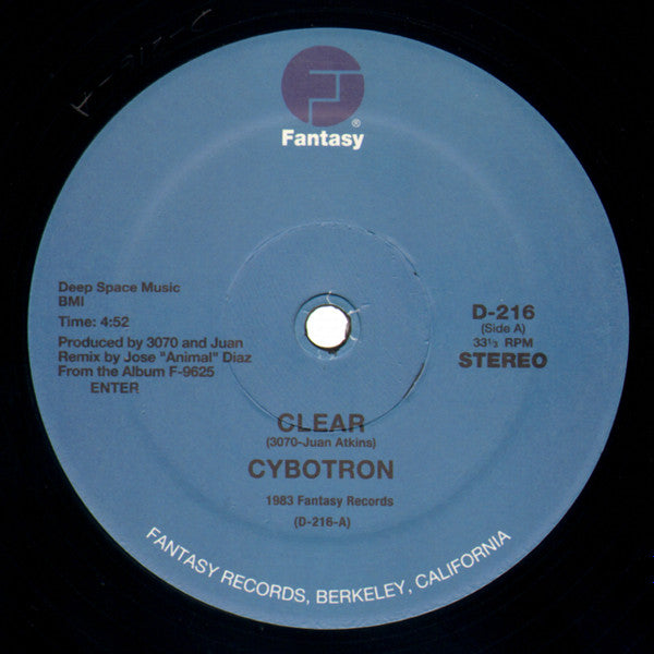 Image of Front Cover of 12" - /VG - CYBOTRON, Clear / Industrial Lines (Fantasy; D-216, US 2024, Plain Sleeve), Strong VG, A	ClearB	Industrial Liesabsolute classic old school electro track.  - 2326298E