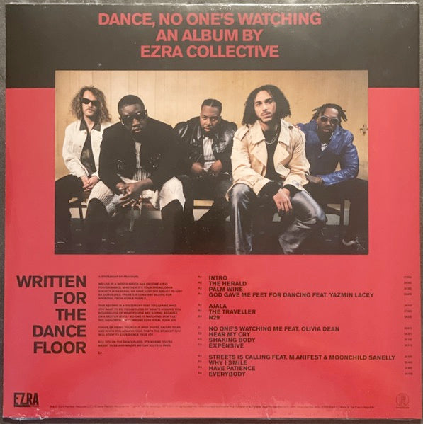 Image of Back Cover of 2xLP - EX/EX - EZRA COLLECTIVE, Dance, No One's Watching (Partisan Records; PTKF3049-1, Worldwide 2024, 2 Inners), Opened Instore, Still In Stickered Shrinkwrap,  - 4346003S