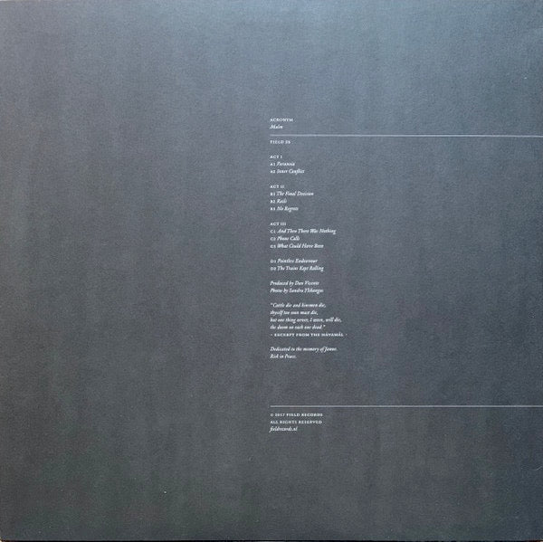 Image of Back Cover of 4924455E: 2xLP - ACRONYM, Malm (Field Records; Field26, 	Netherlands 2017, Picture Sleeve)   VG+/VG+