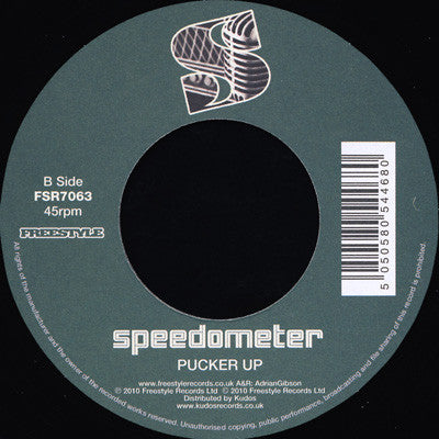 Image of Back Cover of 4954177S: 7" - SPEEDOMETER, Lover And A Friend / Pucker Up (Freestyle Records; FSR7063, UK 2010)   /VG+