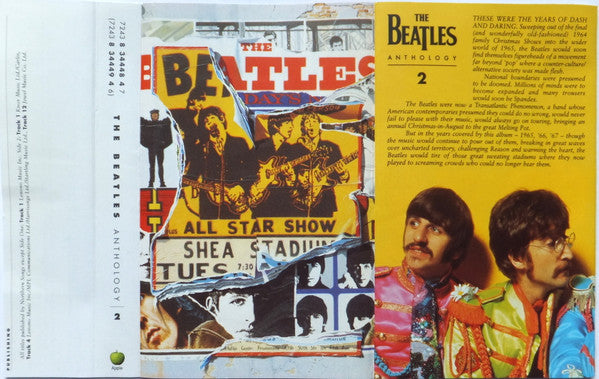 Image of Back Cover of 2xCassette - VG+/VG+ - THE BEATLES, Anthology 2 (Apple Records ; TCPCSP 728, UK 1996, Hype Stickered Case), Promo sticker on rear of case.,  - 3116446C