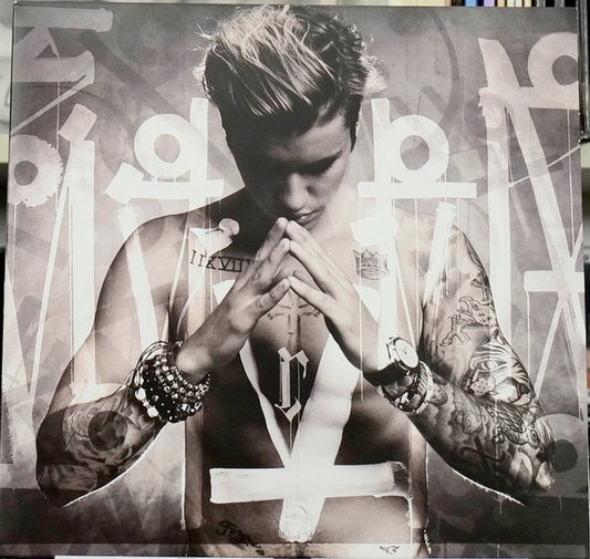 Image of Front Cover of 4924466E: 2xLP - JUSTIN BIEBER, Purpose (Def Jam Recordings; 0602547576279, Europe 2023, Picture Sleeve, Insert, Deluxe Edition, 180 Gram) graded conservatively, light hairlines only. sleeve has corner bump and light wear to edges.very small rip on back of sleeve opening.   VG/VG