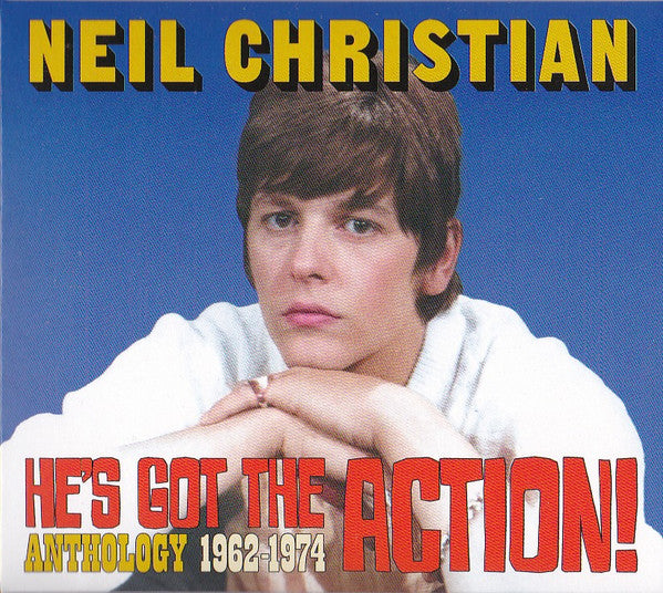 Image of Front Cover of 3035206E: 2xCD - NEIL CHRISTIAN, He's Got The Action! Anthology 1962-1974 (Strawberry ; CR2JAM029, UK 2024, Double Digipak)   VG+/VG+