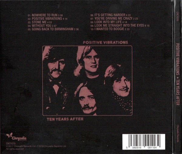 Image of Back Cover of 4914605C: CD - TEN YEARS AFTER, Positive Vibrations (Chrysalis; CRC1070, Europe 2018 Reissue, Digipak)   M/M