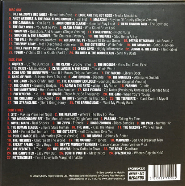 Image of Back Cover of 4934250E: 3xCD - VARIOUS, 1979 (Revolt Into Style) (Cherry Red; CRCDBOX120, UK 2022, Box Set, Booklet)   EX/EX